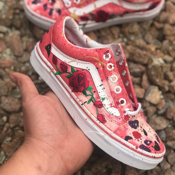 rose painted vans